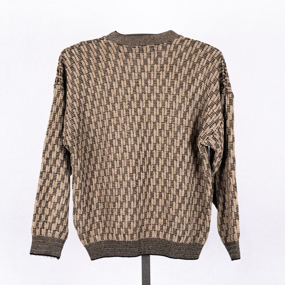 Tundra Canada Vintage 3D Knit Wool Blend Sweater LARGE Classic Grandpa Geometric - Picture 4 of 6